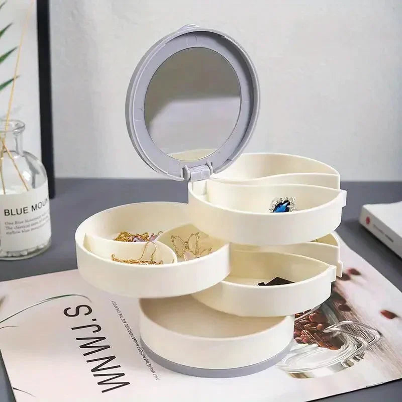 Skanto | Perfekt Gave-4 Lag Roterbar Smykkeoppbevaringsboks