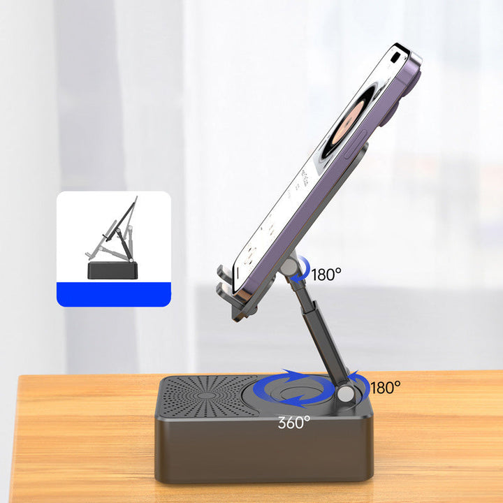 Skanto | 3 i 1 - trådløs Bluetooth-høyttaler, ladestasjon, telefonstativ