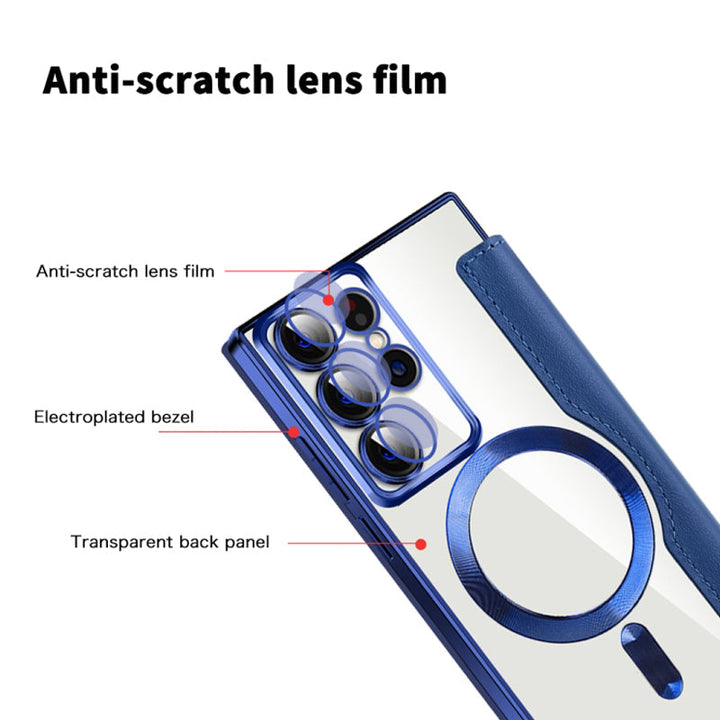Magnetische Samsung Flip-Hülle | Lederoptik mit Kartenfach