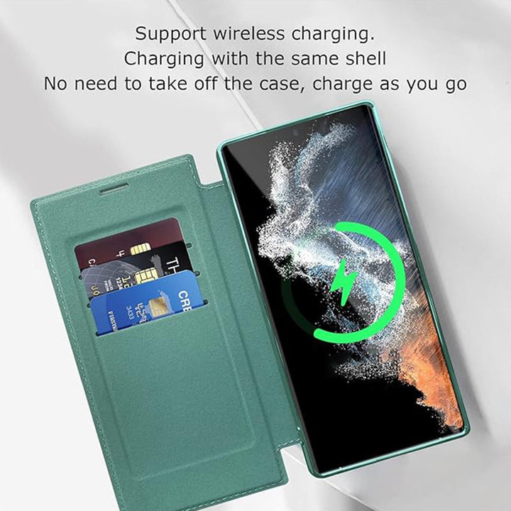 Ny lærstrukturert flip-telefonveske for Samsung
