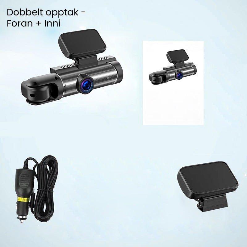 Skanto | 🚗📹Bilkamera med 170° vidvinkel og 1080p dobbeltobjektiv