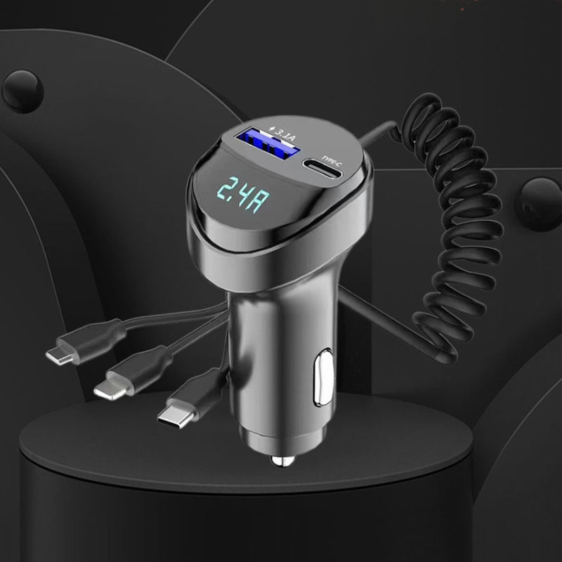 Skanto | Hurtiglading biladapter med 3-i-1 ladekabel