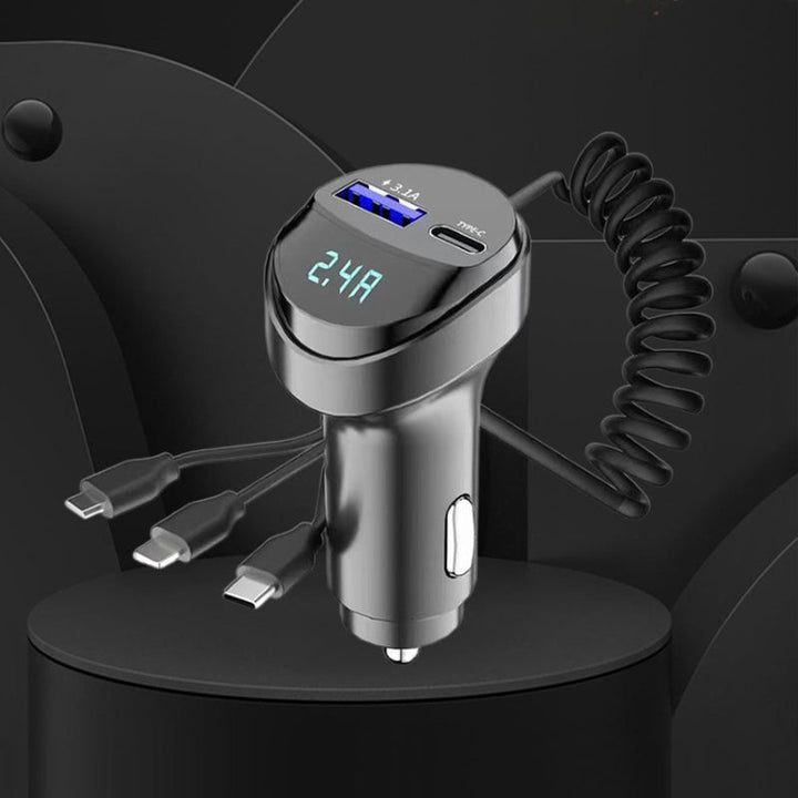 Skanto | Hurtiglading biladapter med 3-i-1 ladekabel