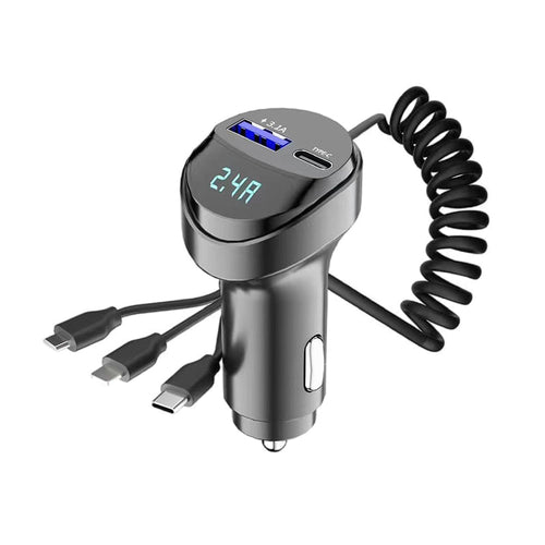 Skanto | Hurtiglading biladapter med 3-i-1 ladekabel