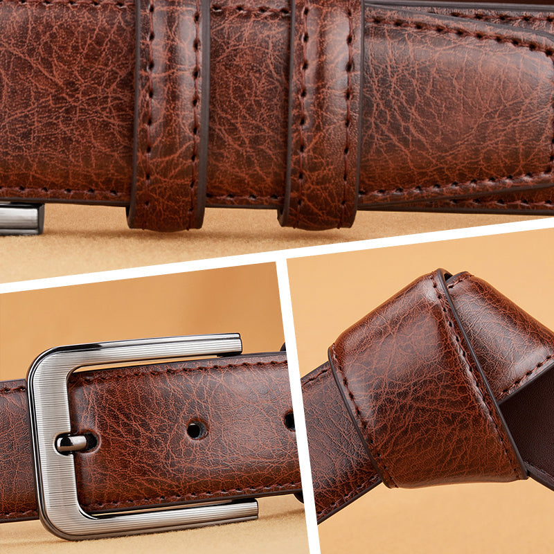 Skanto | Holdbar Vintage Motemessing Pin Spenne PU Belte