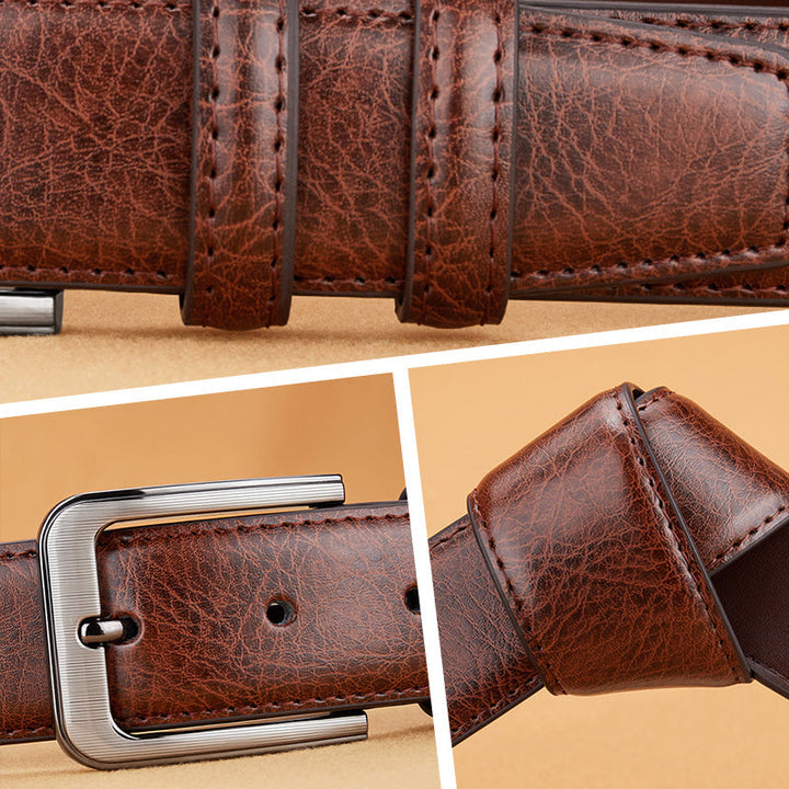 Skanto | Holdbar Vintage Motemessing Pin Spenne PU Belte