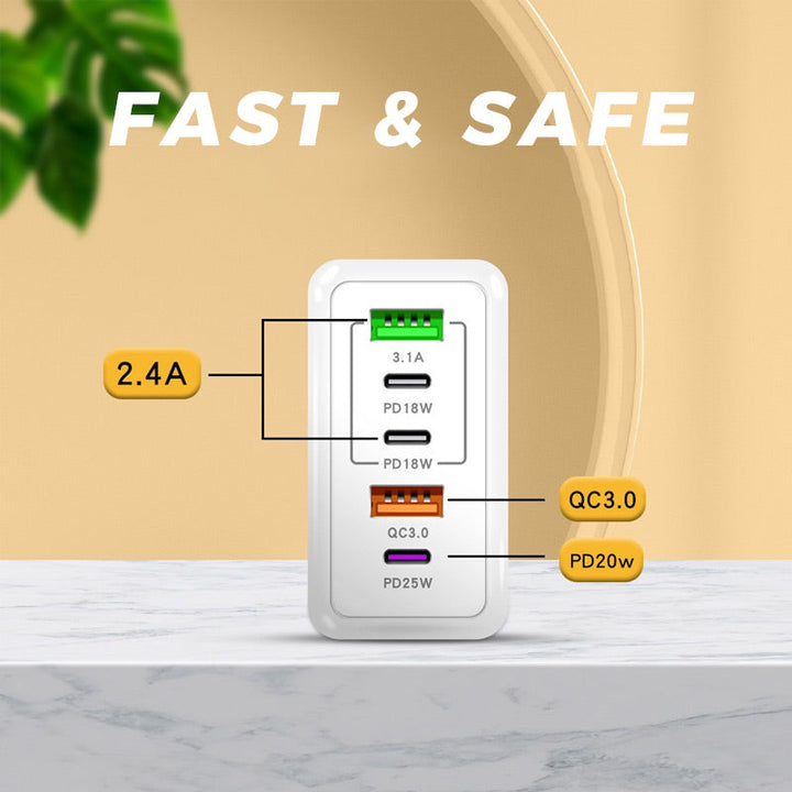 Skanto | 120W Hurtiglader med 5 porter⚡