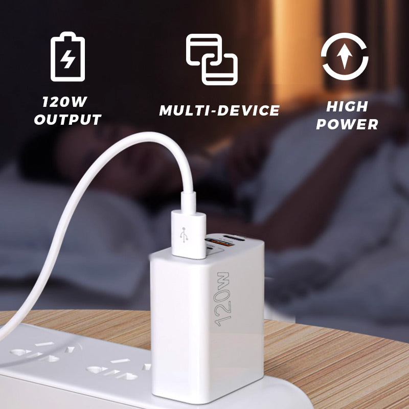 Skanto | 120W Hurtiglader med 5 porter⚡