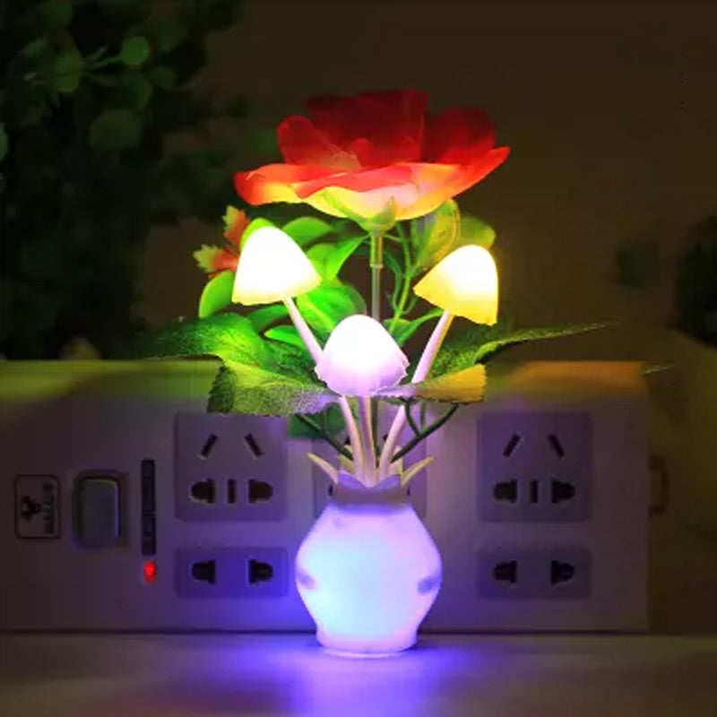 Skanto | LED-nattlampe i form av simulerte blomster med intelligent styring for soverommet