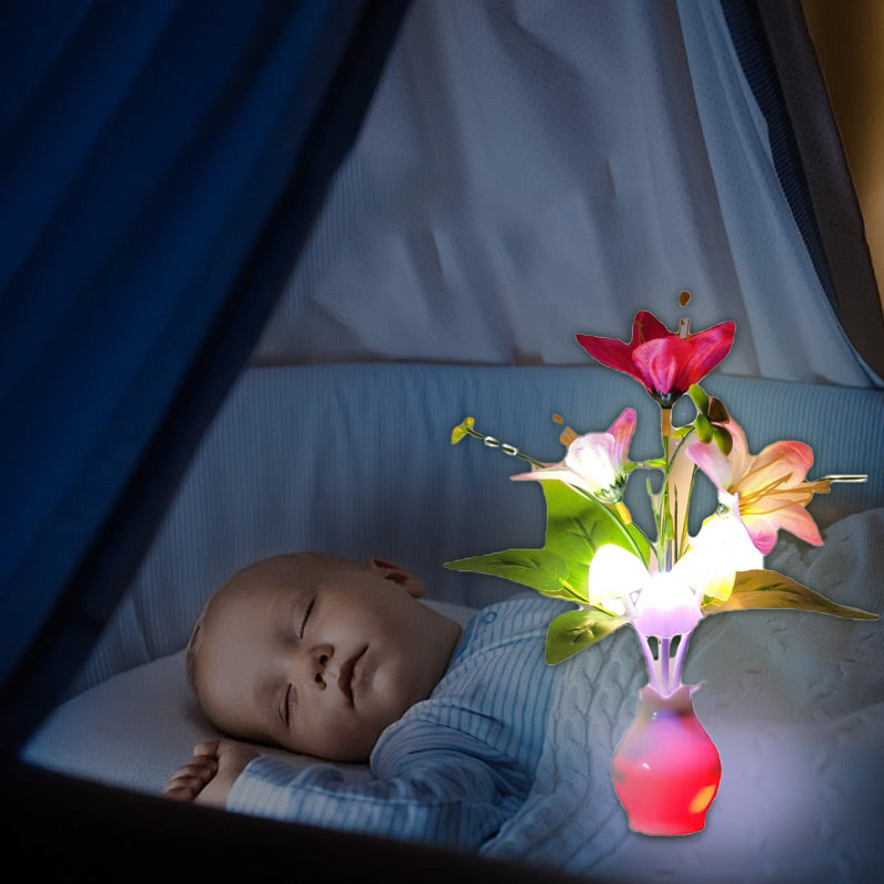 Skanto | LED-nattlampe i form av simulerte blomster med intelligent styring for soverommet