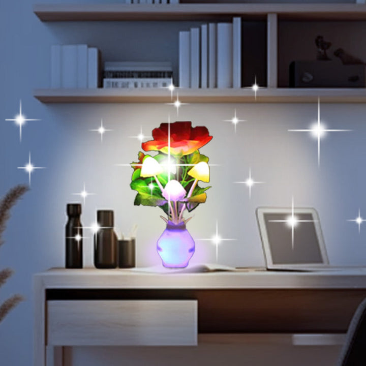 Skanto | LED-nattlampe i form av simulerte blomster med intelligent styring for soverommet