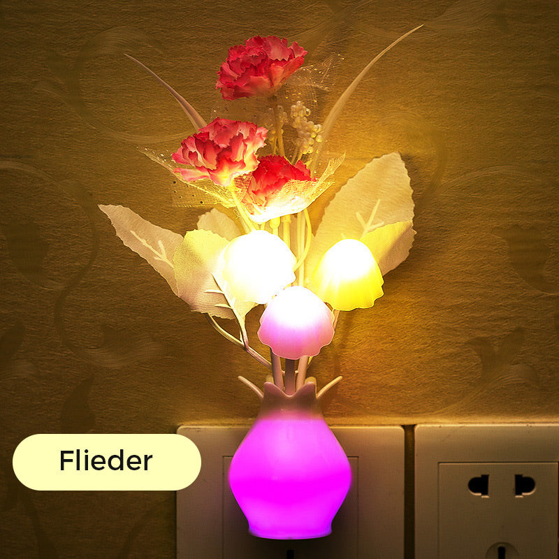 Skanto | LED-nattlampe i form av simulerte blomster med intelligent styring for soverommet