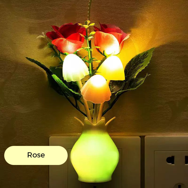 Skanto | LED-nattlampe i form av simulerte blomster med intelligent styring for soverommet