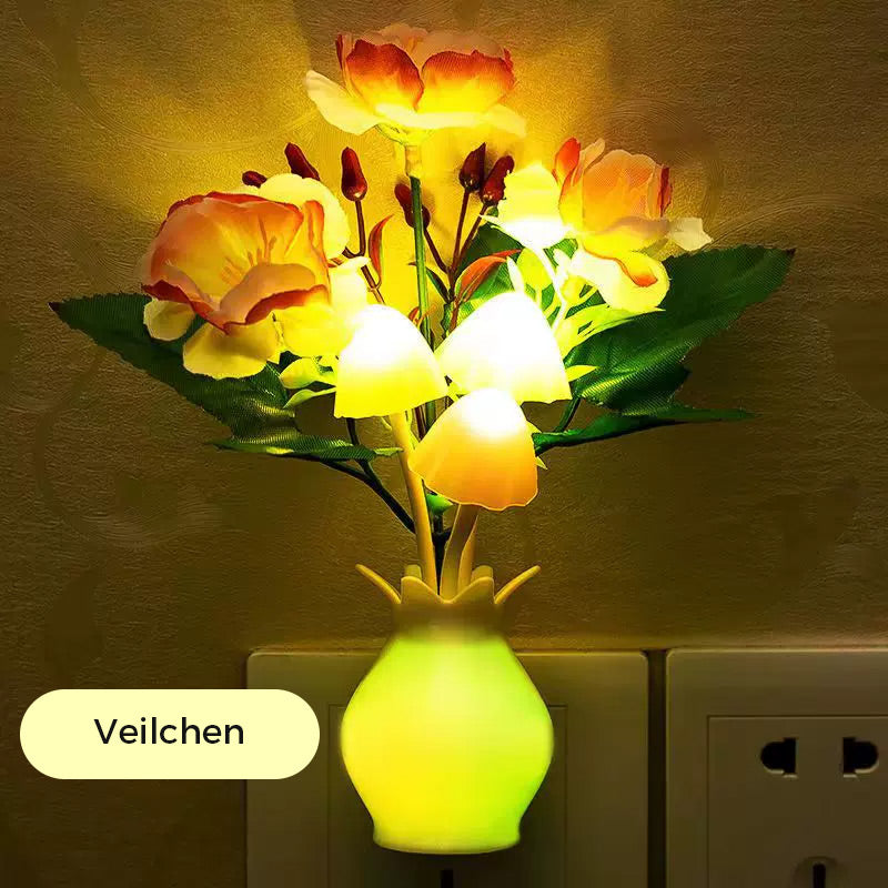 Skanto | LED-nattlampe i form av simulerte blomster med intelligent styring for soverommet