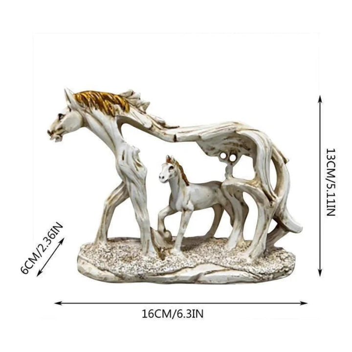 Skanto | Galopperende hestestatue med ponni steinfigur