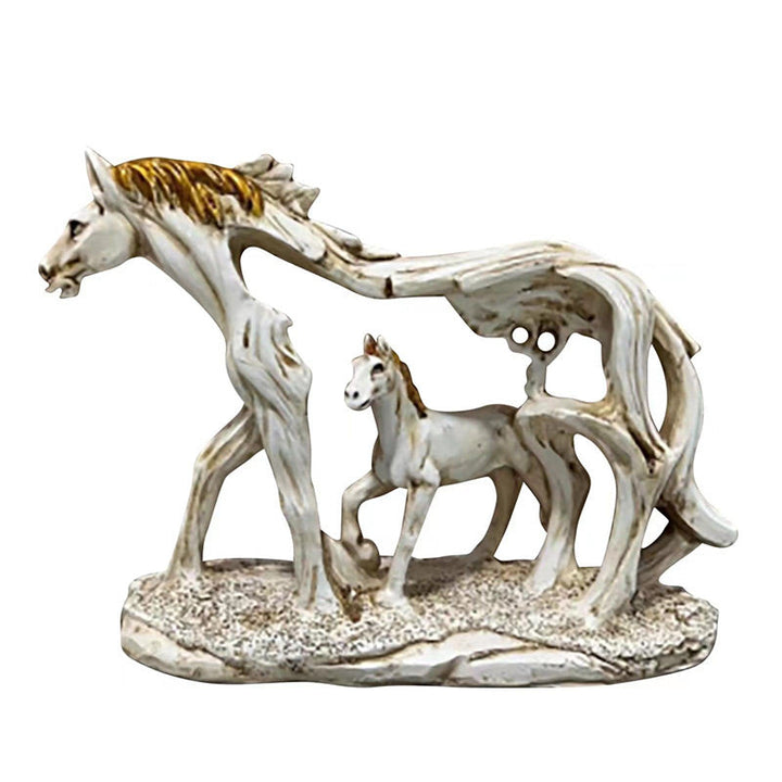 Skanto | Galopperende hestestatue med ponni steinfigur