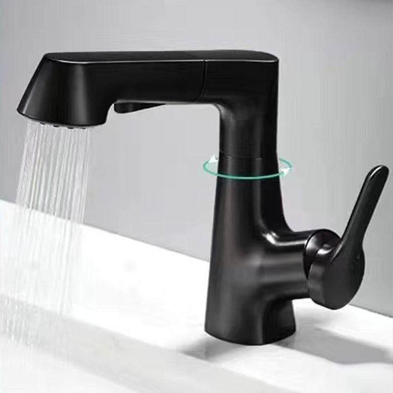 Skanto | Moderne baderomsservantkran med uttrekkbart sprayhode – 360° sving og dual-mode vannstrøm
