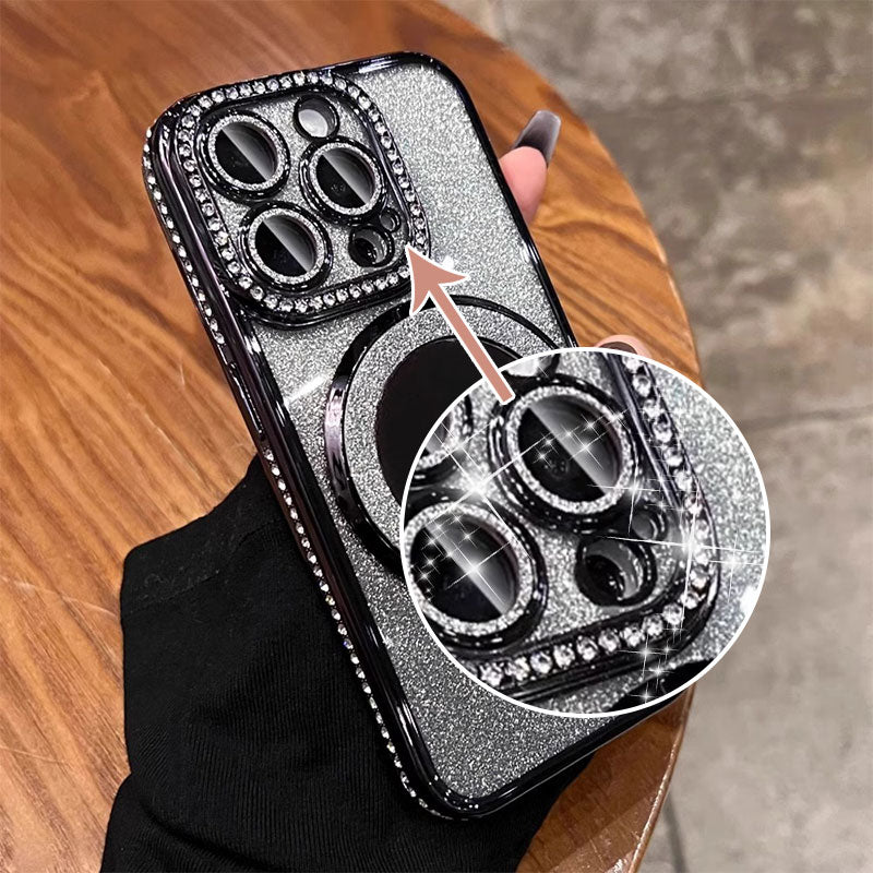 Skanto | Telefonveske med Speil Magnetisk Stativ Glitter
