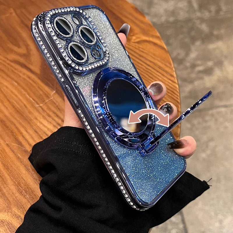 Skanto | Telefonveske med Speil Magnetisk Stativ Glitter