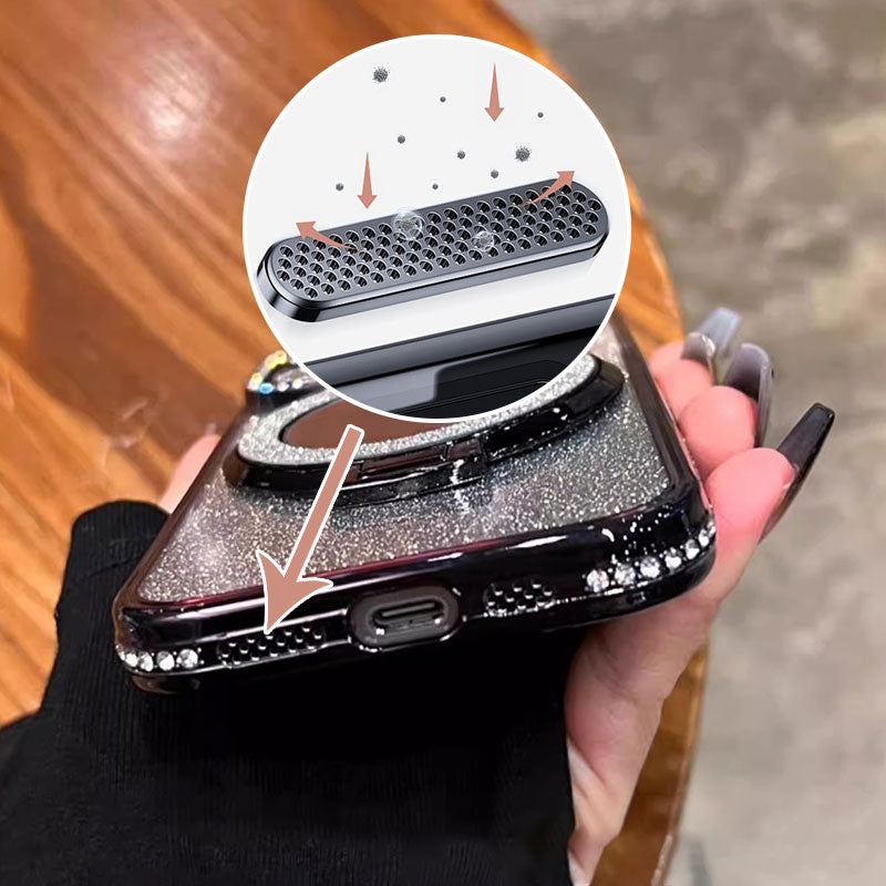 Skanto | Telefonveske med Speil Magnetisk Stativ Glitter