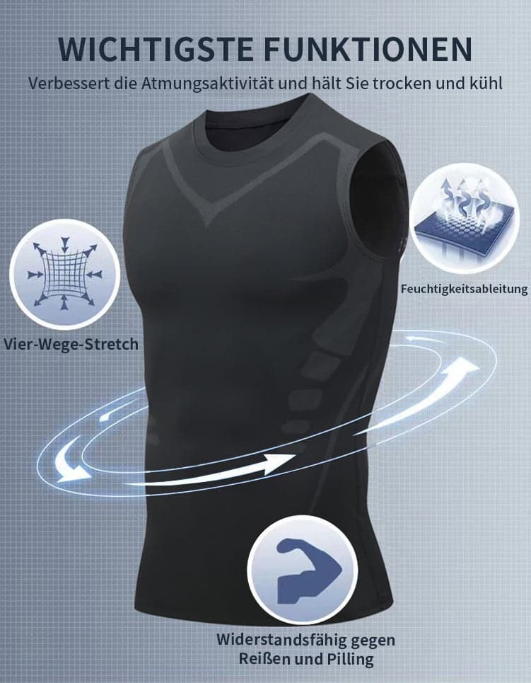 Skanto | 🔥2024 Ny versjon Ionic Shaping ermeløs skjorte uten ermer