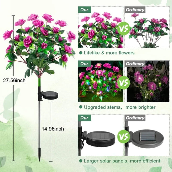 Skanto | Solcellelampe med simulert azalea blomster og jordspett