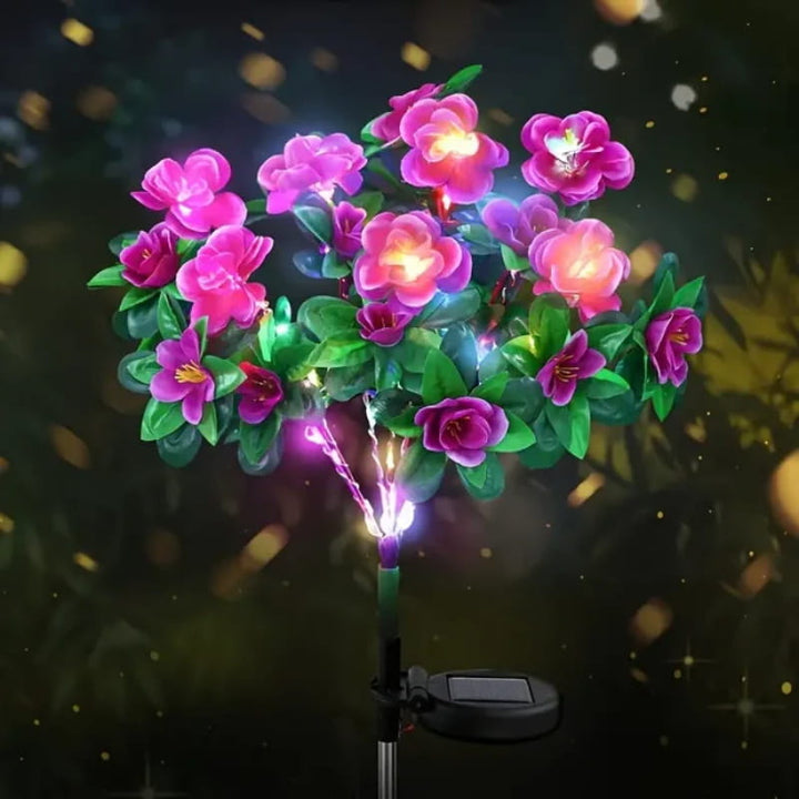Skanto | Solcellelampe med simulert azalea blomster og jordspett
