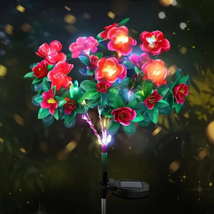 Skanto | Solcellelampe med simulert azalea blomster og jordspett