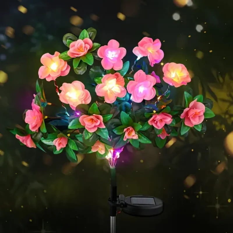 Skanto | Solcellelampe med simulert azalea blomster og jordspett