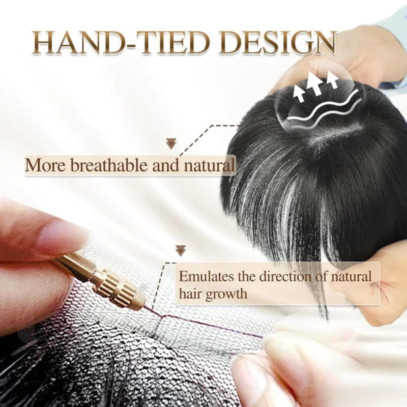 Norvo | Naturlig Hårstykke med Bangs for Kvinner