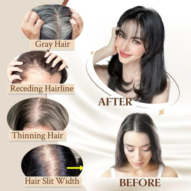 Skanto | Naturlig Hårstykke med Bangs for Kvinner