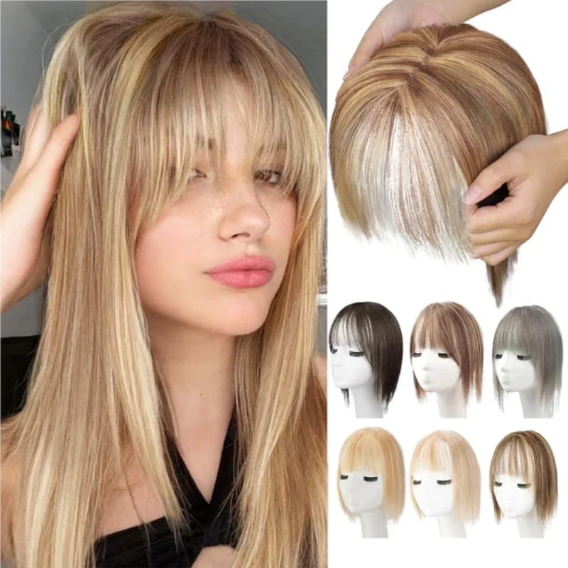 Skanto | Naturlig Hårstykke med Bangs for Kvinner