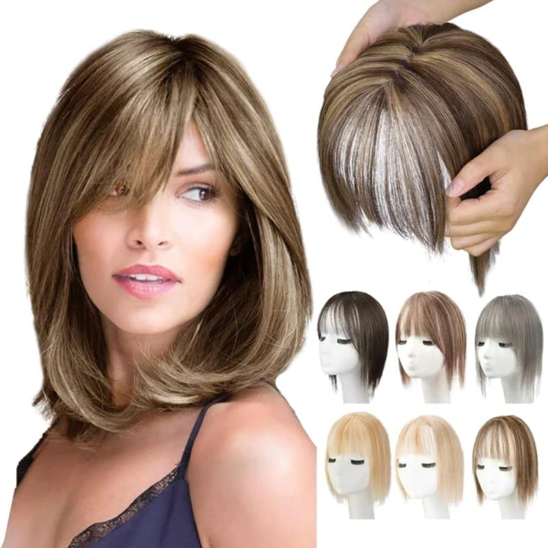 Skanto | Naturlig Hårstykke med Bangs for Kvinner