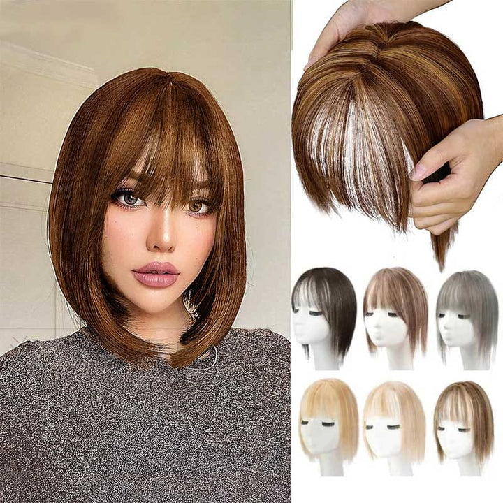 Skanto | Naturlig Hårstykke med Bangs for Kvinner