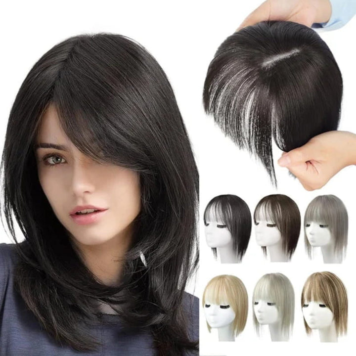 Skanto | Naturlig Hårstykke med Bangs for Kvinner