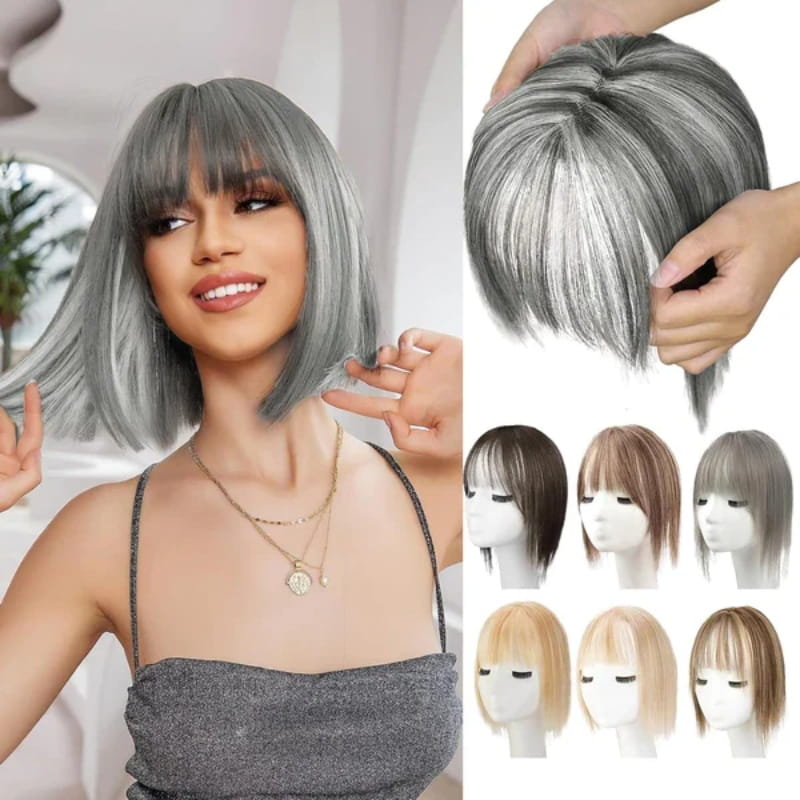 Skanto | Naturlig Hårstykke med Bangs for Kvinner