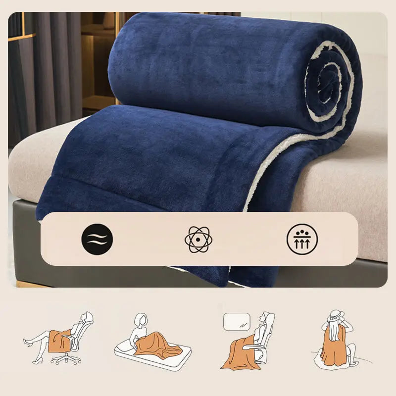 Skanto | HugLuxe Reversibel Teppe – Velur & Lammeull for Alle Årstider