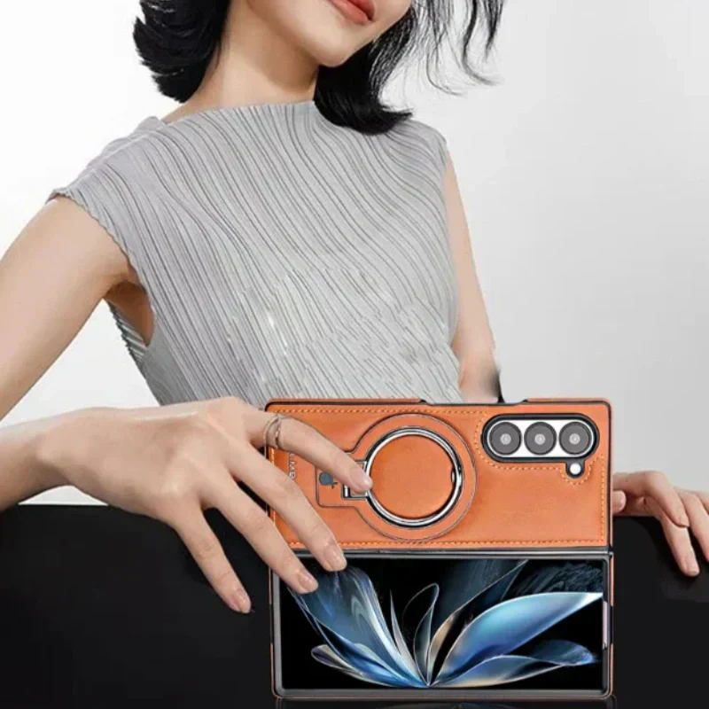 Skanto | Premium PU lær magnetisk deksel med stativ for Samsung Fold 3/4/5/6