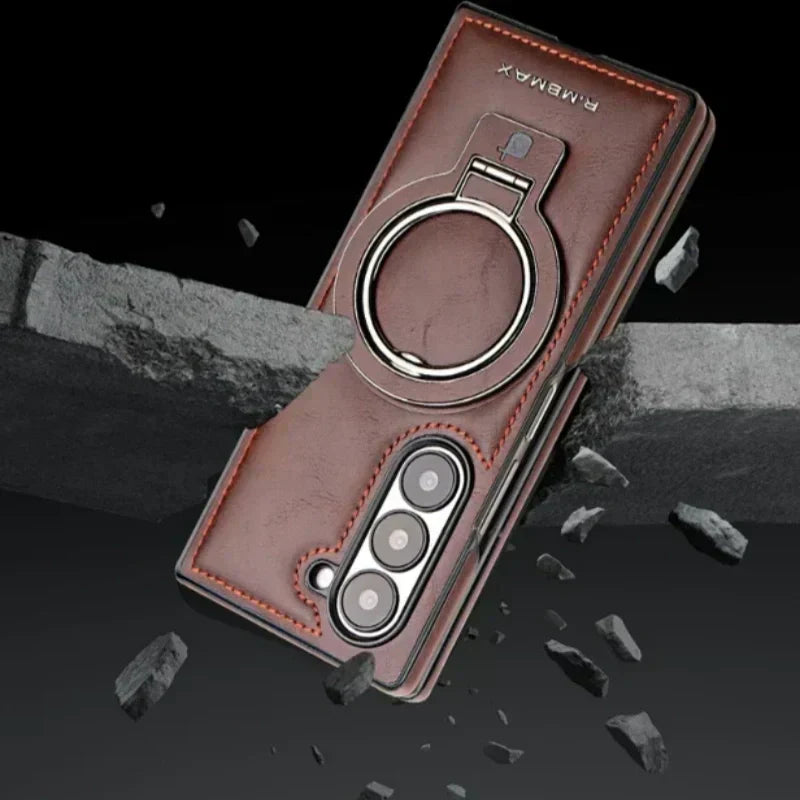 Norvo | Premium PU lær magnetisk deksel med stativ for Samsung Fold 3/4/5/6