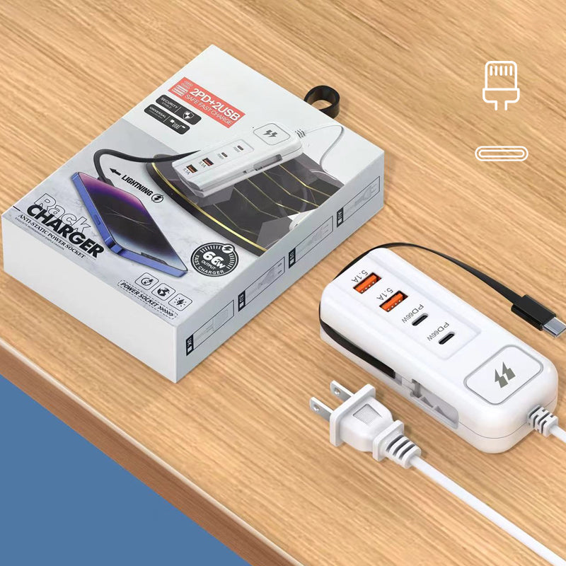 Skanto | Multifunksjonell hurtigladerkontakt - 2PD + 2USB