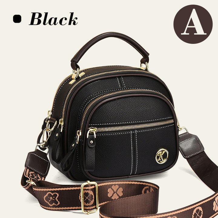 Skanto | Klassisk flerroms justerbar bred stropp PU-skinn Crossbody-veske