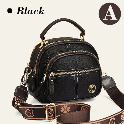 Skanto | Klassisk flerroms justerbar bred stropp PU-skinn Crossbody-veske