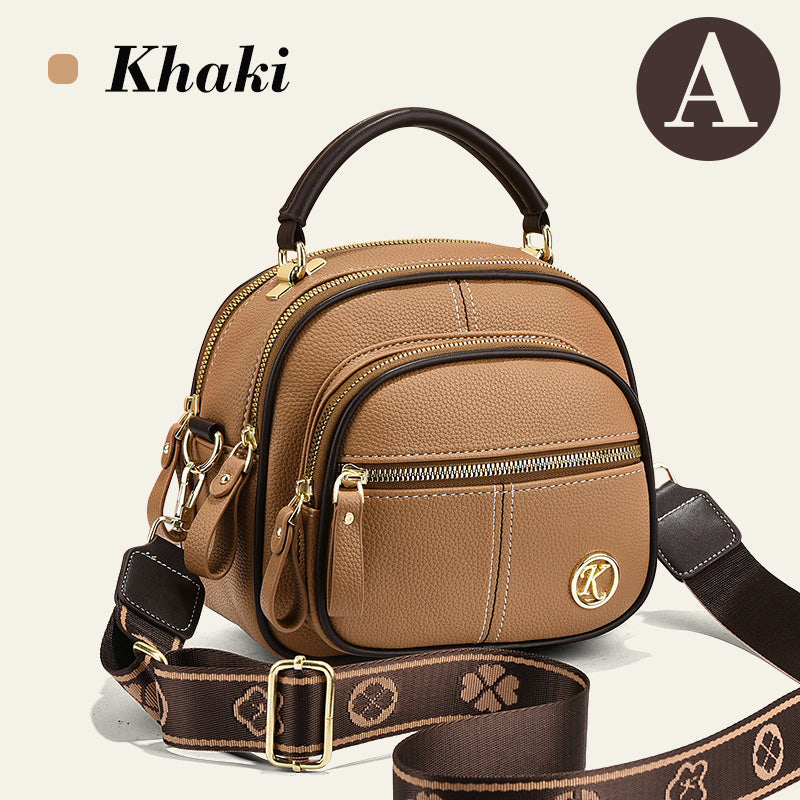 Skanto | Klassisk flerroms justerbar bred stropp PU-skinn Crossbody-veske