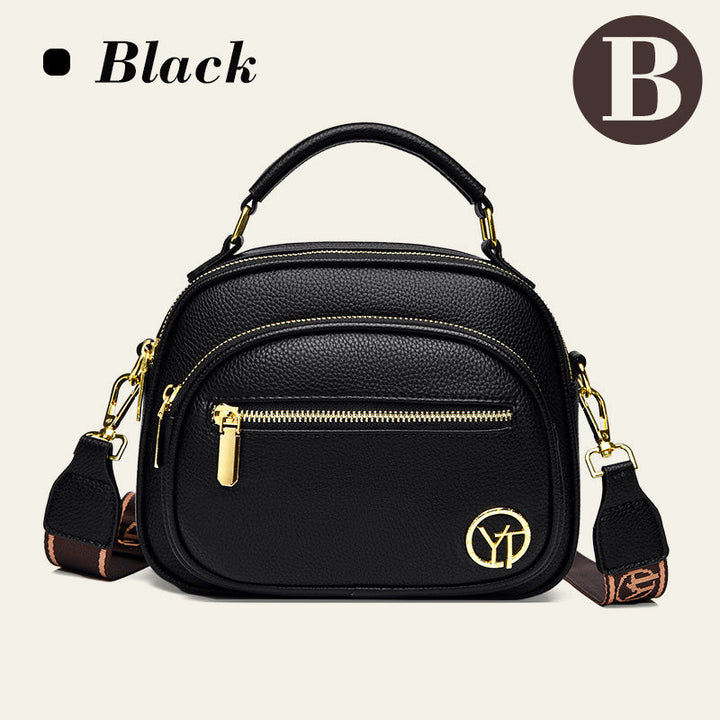 Skanto | Klassisk flerroms justerbar bred stropp PU-skinn Crossbody-veske