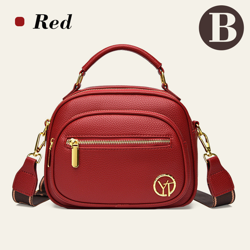 Skanto | Klassisk flerroms justerbar bred stropp PU-skinn Crossbody-veske