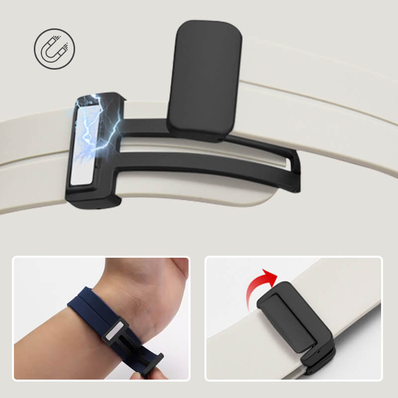 Skanto | Silikonarmbånd med magnetisk sammenleggbart spenne til iwatch