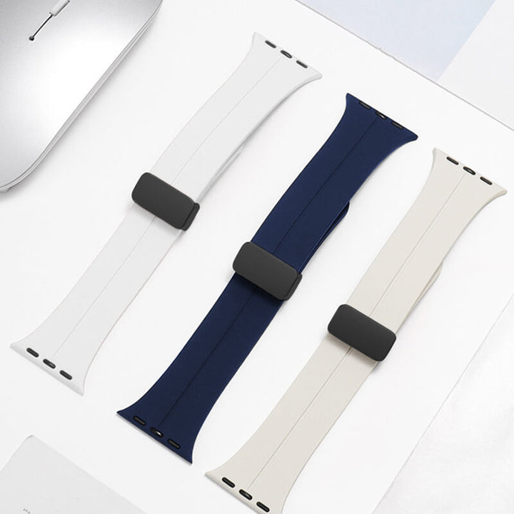 Skanto | Silikonarmbånd med magnetisk sammenleggbart spenne til iwatch