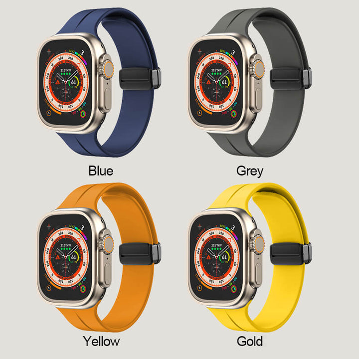 Skanto | Silikonarmbånd med magnetisk sammenleggbart spenne til iwatch