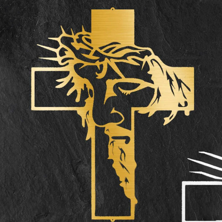 Skanto | Jesus Kors Metallspeil Kristus Veggdekorasjon
