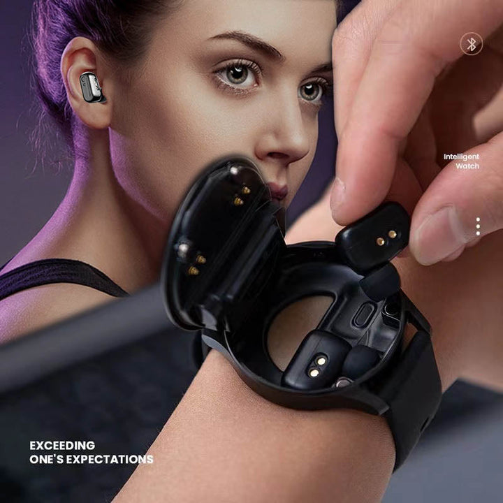 Skanto | 2-i-1 Smartklokke med Ørepropper (Til iPhone & Android)